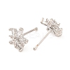Brass Micro Pave Clear Cubic Zirconia Stud Earrings for Women EJEW-U015-09P-2