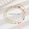 Brass Wheat & Plastic Colorful Asymmetrical Beach Vacation Anklets for Women FH4737-4
