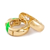 Rack Plating Brass Cubic Zirconia Enamel Earrings EJEW-S219-14G-3