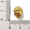 Skull Shape Rack Plating Brass with Cubic Zirconia Beads KK-S406-16G-3