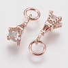 Brass Micro Pave Cubic Zirconia Charms ZIRC-G133-04RG-2