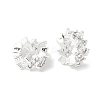 Brass Micro Pave Cubic Zirconia Rondelle European Beads FIND-B046-02S-1