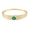 Cubic Zirconia Oval Hinged Bangle BJEW-G651-10G-05-1