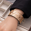 Triangle 304 Stainless Steel & Imitation Leather Cuff Bangles FS-WGE67E3-08-1