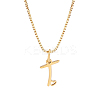 1pc Brass Chain & 304 Stainless Steel Letter Pendant Necklaces NJEW-LP0001-40T-G-1
