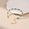 Synthetic Turquoise & Brass Beaded Bracelets for Women OR9235-6