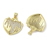 Rack Plating Brass Micro Pave Clear Cubic Zirconia Pendants KK-K341-52A-G-2
