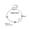 Elegant 304 Stainless Steel Daisy Link Chain Necklaces and Bracelets Sets for Women EE7355-4-2