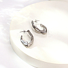 304 Stainless Steel Twist Teardrop Stud Earrings LM6683-2-2