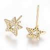 Brass Stud Earring Findings ZIRC-O034-17G-2