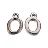 Gunmetal Plated Alloy Letter Pendants LS-PALLOY-J718-01B-O-1