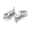 Anti-Tarnish Rhodium Plated 925 Sterling Silver Lobster Claw Clasps with Jump Rings X-STER-D006-15P-2