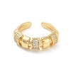 Brass Micro Pave Clear Cubic Zirconia Multi-layer Open Cuff Ring for Women RJEW-Z055-01G-02-2