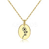 Brass Birth Month Flower Pendant Necklace HUDU-PW0001-034B-1-1