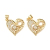 Brass Micro Pave Cubic Zirconia Pendants KK-P339-18G-1