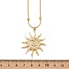 304 Stainless Steel Sun Pendant Snake Ball Chain Necklaces for Women LS-NJEW-G179-02G-3