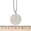 201 Stainless Steel Flat Round with Boy Pendant Box Chain Necklaces for Women Men LS-NJEW-R013-05P-5