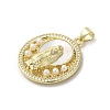 Brass Pave Shell Pendants KK-I708-16C-G-2