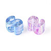 UV Plating Transparent Acrylic European Beads OACR-M027-02S-3