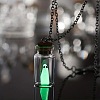 Halloween Luminous Ghost Glass Drift Bottle Pendant Necklaces & Dangle Earrings Sets FS-WG90D60-01-3