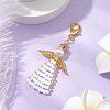 Angel Glass Seed Beads Pendants Decrotions HJEW-MZ00113-02-2