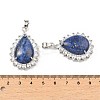 Dyed Natural Lapis Lazuli & Rhinestone Pendants G-K338-31P-08-3