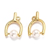 Wishbone Shape Brass Pendants KK-J278-34G-2