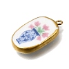 Fruit & Floral & Animals Printed Handmade Porcelain Pendants X-STAS-Z207-01G-07-2