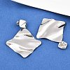 304 Stainless Steel Rhombus Dangle Stud Earrings EJEW-K268-79B-P-2