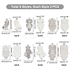 12Pcs 6 Style 304 Stainless Steel Pendants STAS-UN0024-59-6