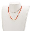 Natural Shell Initial Pendant Necklaces NJEW-JN03405-7