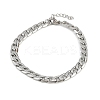 304 Stainless Steel Curb Chain Bracelets for Women BJEW-G757-14P-4