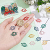 50Pcs 5 Colors Spray Painted 201 Stainless Steel Connector Charms STAS-DC0007-98-4