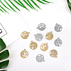 16Pcs 4 Style 304 Stainless Steel Textured Pendants Ion Plating(IP) STAS-DC0013-03-4