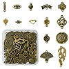 60Pcs 15 Styles Tibetan Style Alloy Connector Charms FIND-YW0005-19-1