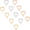 18Pcs 3 Colors 304 Stainless Steel Open Heart Charms STAS-UN0029-72-1