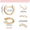 1 Pair 925 Sterling Silver with Clear Cubic Zirconia Hoop Earrings EJEW-BBC0001-37G-2