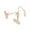 Brass Micro Pave Clear Cubic Zirconia Chain Extender KK-G536-16G-1