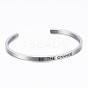 304 Stainless Steel Inspirational Cuff Bangles BJEW-K173-13P-2