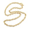 Brass Twisted Cable Chain Necklaces with OT Clasps for Men Women NJEW-G160-11G-3