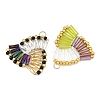 4Pcs 4 Styles Glass Seed Beads Pendants PALLOY-MZ01447-2