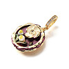 Brass Micro Pave Cubic Zirconia & Enamel Pendants KK-R222-09G-02-2