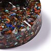 Resin with Natural Mixed Stone Chip Stones Ashtray DJEW-F015-05A-2