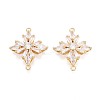 Brass Pave Clear Cubic Zirconia Connector Charms KK-N284-10G-1