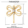304 Stainless Steel Rhinestone Pendants STAS-OY008-87G-2