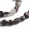 Natural Tourmalinated Quartz/Black Rutilated Quartz Beads Strands G-D0002-B26-3