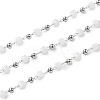 Cube Glass & 201 Stainless Steel Beaded Chains CHS-A015-05P-1