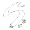 Non-Tarnish 304 Stainless Steel Bowknot Necklaces & Studs Earrings Set for Women NJEW-K276-03P-3