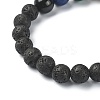 Natural Shell & Mixed Gemstone Round Beaded Stretch Bracelet BJEW-JB09359-4
