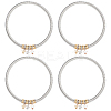 BENECREAT 4Pcs Iron Round Chains Stretch Bracelets Set BJEW-BC0001-24-1